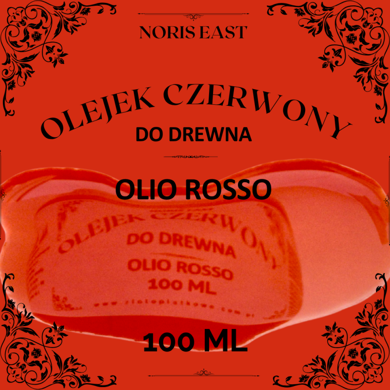 Olio Rosso – czerwony olejek do drewna, 100 ml, pielęgnacja, połysk, politura szelakowa