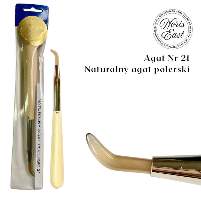 Agat polerski nr 21, naturalny agat polerski dla pozłotnictwa, Noris East