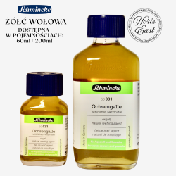 Butelka żółci wołowej Schmincke 60 ml lub 200 ml – naturalny płyn pomocniczy do technik wodnych i pozłotnictwa, Noris East