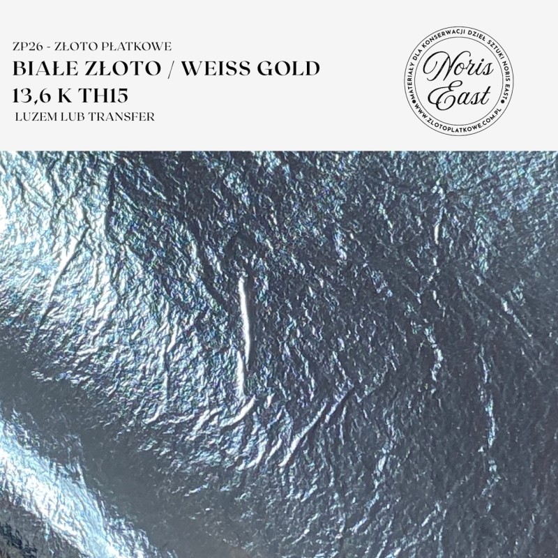 ZP26 Białe Złoto / Weiß Gold 13,6 K th15 – złoto płatkowe luzem lub transfer, NOris East