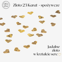 Złoto jadalne 23K – serduszka 15 mm (215 szt.) | Noris East