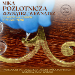 Mika pozłotnicza, złoto mineralne zastosowanie na drewnie lub kamieniu
