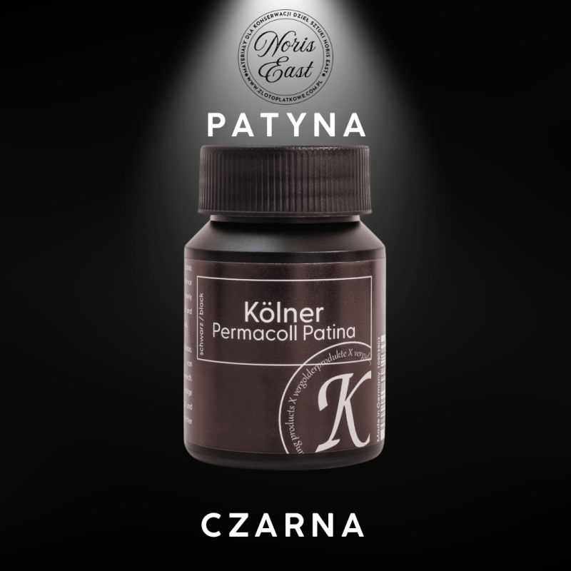 Permacoll Patina czarna,  patyna do złota płatkowego, srebra płatkowego i do szlagmetaluNoris East