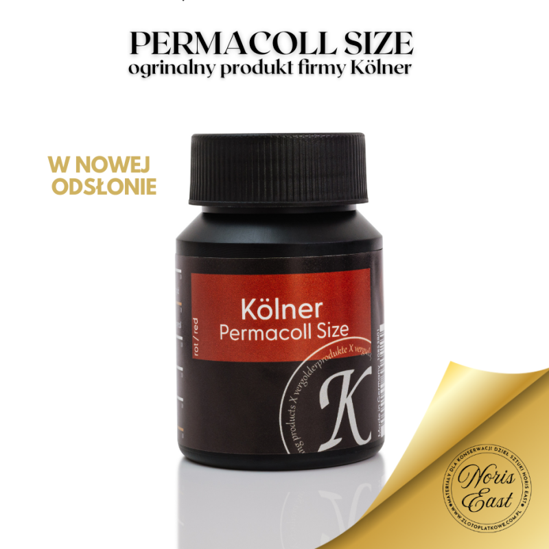 Permacoll Size czerwony 100 ml, Klej do złocenia na wysoki połysk, gotowy do użycia. Kölner, Noris East