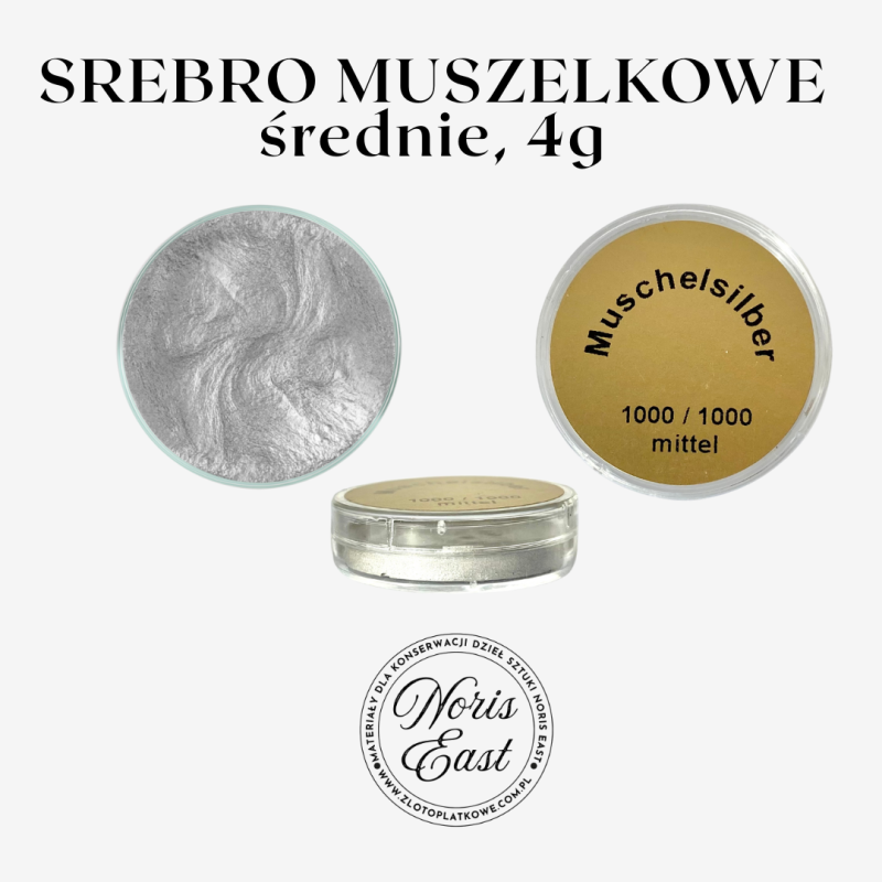 Srebro muszelkowe – rozpuszczalne w wodzie, średnie, 4g | Noris East