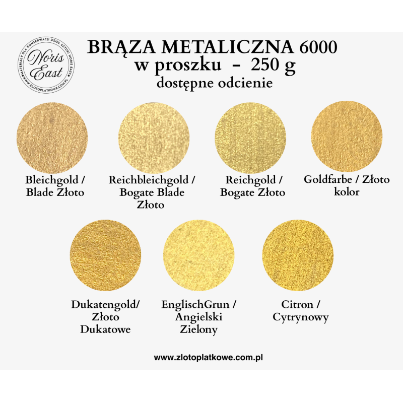 Brąza metaliczna 6000 w proszku – Goldfarbe / Złoto kolor – 250 g