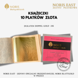 książeczki  
10 płatków  złota
dukaten DOPPEL GOLD  23K