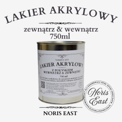 Lakier akrylowy - zewnątrz & wewnątrz,  750ml - do szlagmetalu i złota płatkowego
