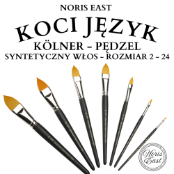 Kölner pędzel - syntetyczny włos - doskonały do mixtionów i lakierów - krztałt KOCI JĘZYK, Noris East
