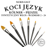 Kölner pędzel - syntetyczny włos - doskonały do mixtionów i lakierów - krztałt KOCI JĘZYK, Noris East