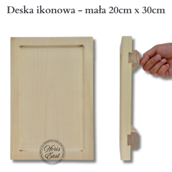 DESKA IKONOWA LIPOWA  mała - 20cm x 30cm, z kowczegiem,  z dębowymi szpongami  - grubość deski 2,5cm, Noris East