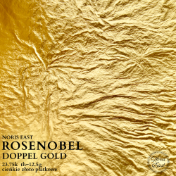 ROSENOBEL DOPPEL GOLD 23.75k  th~12.5g cieńkie złoto płatkowe, tanie złoto płatkowe, Noris Blattgold, Noris East