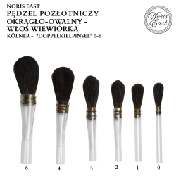 Pędzel pozłotniczy okrągło-owalny włos wiewiórka "Doppelkielpinsel" Noris East