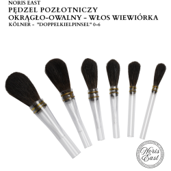 Pędzel pozłotniczy okrągło-owalny włos wiewiórka "Doppelkielpinsel" Noris East
