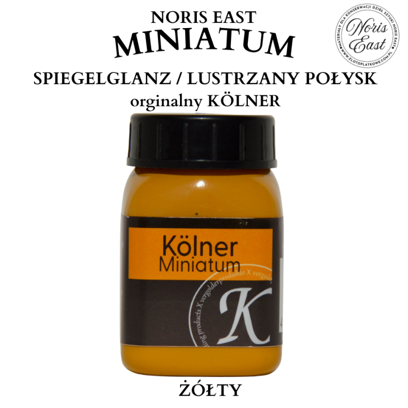 KÖLNER miniatum Spiegelglanz Lustrzany połysk
Bezbarwny lub Żółty klej do złota płatkowego, Noris East
