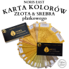 karta kolorów złota płatkowego - 32 odcienie złota + srebro płatkowe, oryginalne Noris Blattgold w Noris East, pozłotnictwo