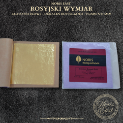 Rosyjski wymiar Dukaten Doppel Gold – podwójne dukatowe złoto płatkowe 23K, 91,5 x 91,5 mm, Noris East pozłotnictwo