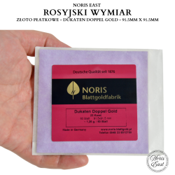 Rosyjski wymiar Dukaten Doppel Gold – podwójne dukatowe złoto płatkowe 23K, 91,5 x 91,5 mm, Noris East pozłotnictwo