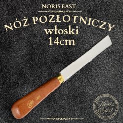 NÓŻ POZŁOTNICZY WŁOSKI- 14cm - do cięcia złota płatkowego, Noris East pozłotnictwo