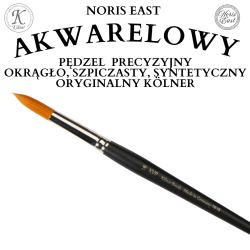 Pędzel akwarelowy precyzyjny – okrągły, szpiczasty pędzel syntetyczny – oryginalny Kölner - 16401600, Noris East pozłotnictwo