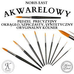 Pędzel akwarelowy precyzyjny – okrągły, szpiczasty pędzel syntetyczny – oryginalny Kölner - 16401600, Noris East pozłotnictwo