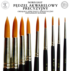 Pędzel akwarelowy precyzyjny – okrągły, szpiczasty pędzel syntetyczny – oryginalny Kölner - 16401600, Noris East pozłotnictwo
