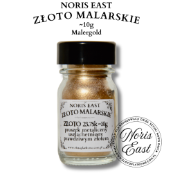 ZŁOTO MALARSKIE 23,75k – MALERGOLD – POZŁACANY PROSZEK METALU | 10 g, Noris East pozlotnictwo