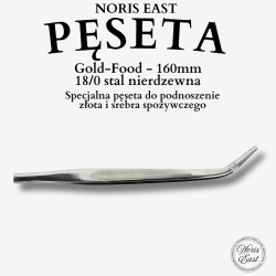 pęseta noris east, GoldFood, stal nierdzewna, Specjalna pęseta do podnoszenie złota i srebra spożywczego, złoto i srebro jadalne