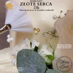 złoto  spożywcze, złoto jadalne, Noris East, Noris Blattgold, dla tortów, dekoracje spożywcze jadalne dla tortów, tort weselny