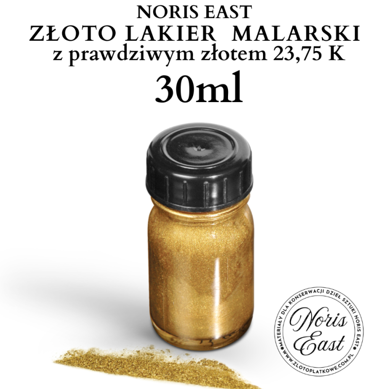 Złoty lakier malarski z prawdziwym złotem 23,75 K, POZŁOTNICTWO Noris East