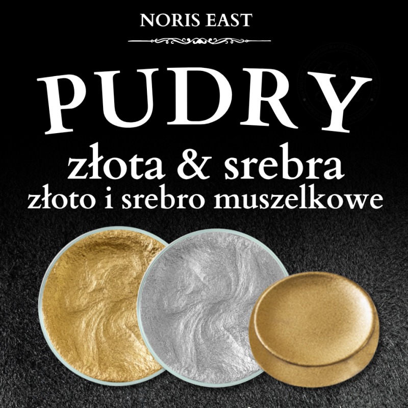 Pudry złota i srebra, złoto i srebro muszelkowe